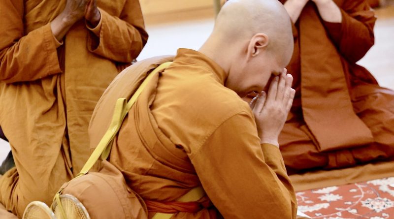 Venerable Satima rejoices in the ordination.